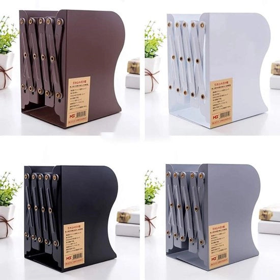 Sostegni Libri Flessibili - Supporto Libri Adattabile - Libreria da Ufficio - Organizzatore da Ufficio - Materiale Duraturo - Estensione Raggiungibile 10-50 cm