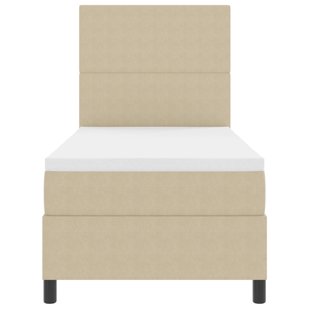 Letto Box Spring con Materasso e Luce LED Verde Grigio 100x200 cm Tessuto Corduroy