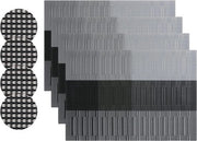 Set di tovagliette e sottotovagliette da 4 pezzi - tovagliette da cucina lavabili - tovagliette per tavola resistenti al calore nero