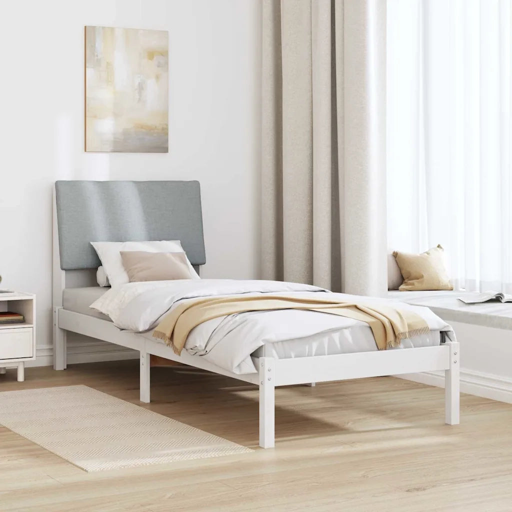 Struttura del Letto Bianco e grigio chiaro 75 x 190 cm
