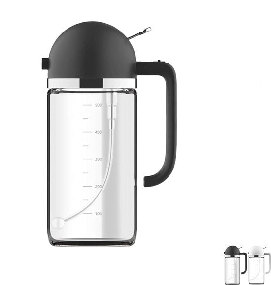 Oliedispenser 2-in-1, 500 ml, con beccuccio per versare, pennello per spennellare, per cucina, salate, griglia