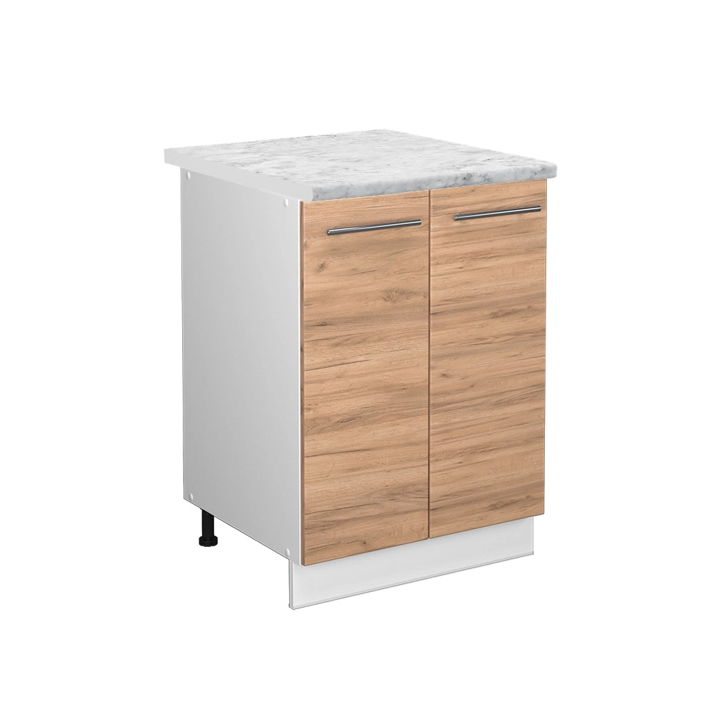 Mobiletto base cucina Fame-Line Rovere dorato/Bianco 60 cm, PL Marmo Vicco