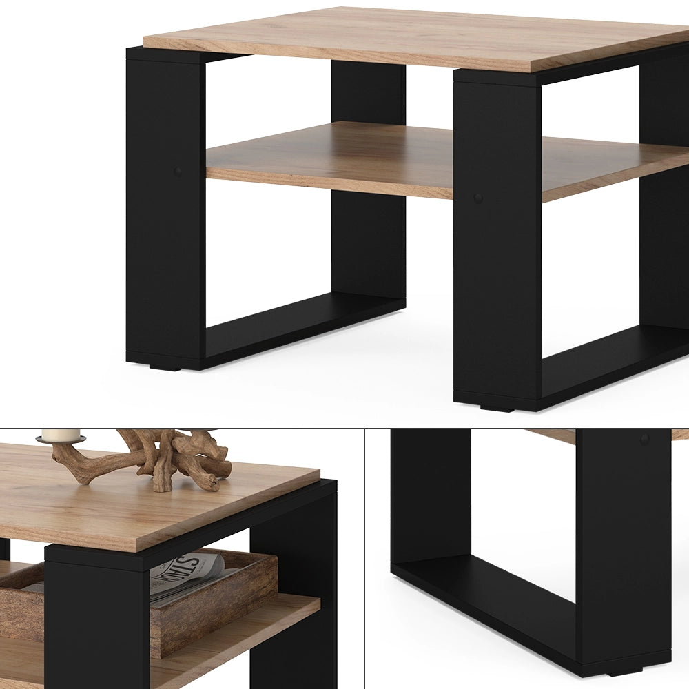 Vicco Tavolino da salotto Quercia dorata 65.6 x 55,8 cm con ripiano