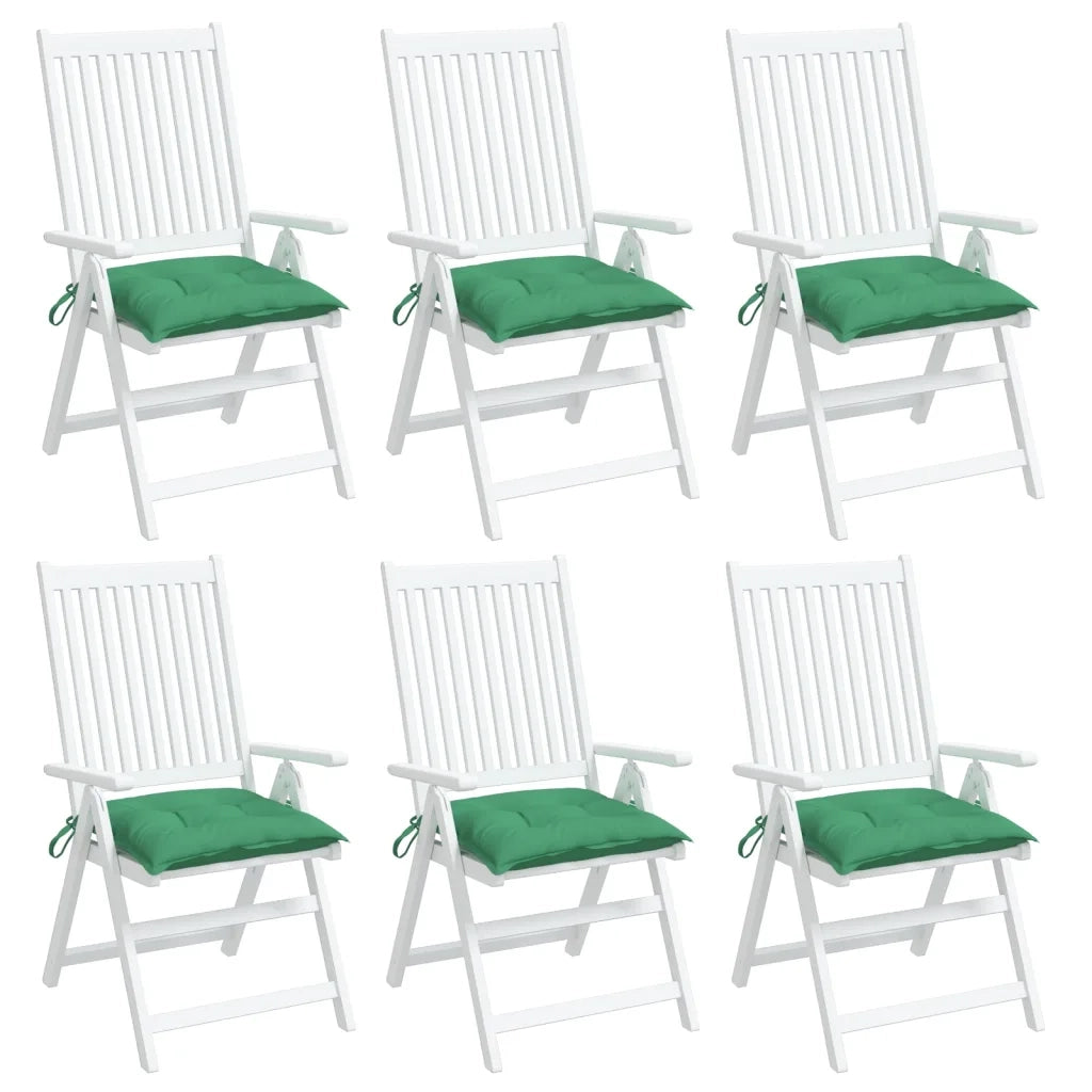 Cuscini per Sedia 6 pz Verdi 40x40x7 cm in Tessuto Oxford