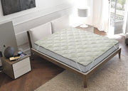 Topper Trapuntato Aloe Vera Prodotto Italiano Correttore Materasso Anallergico con Fasce Elastiche Salva Coprimaterasso Traspirante Protettivo - Bianco - Matrimoniale160x200cm