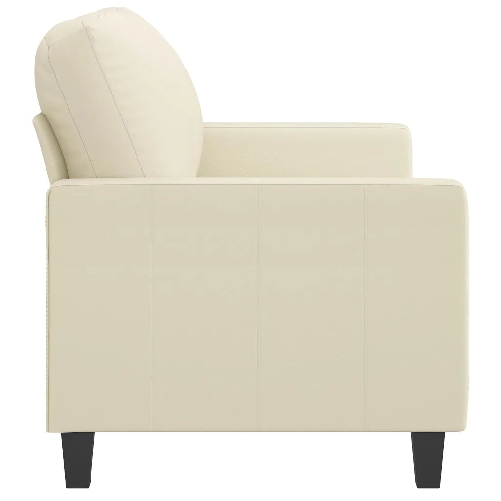 Divano a 2 Posti Crema 120 cm in Similpelle 359133