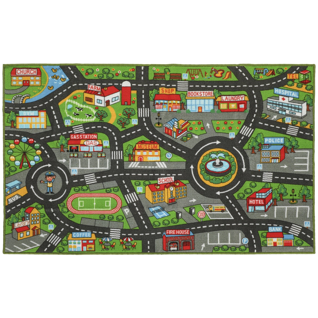 Tappeto Citt¨¤ Strada Gioco Bambini ¨C zephmum ¨C 160x100 cm Antiscivolo