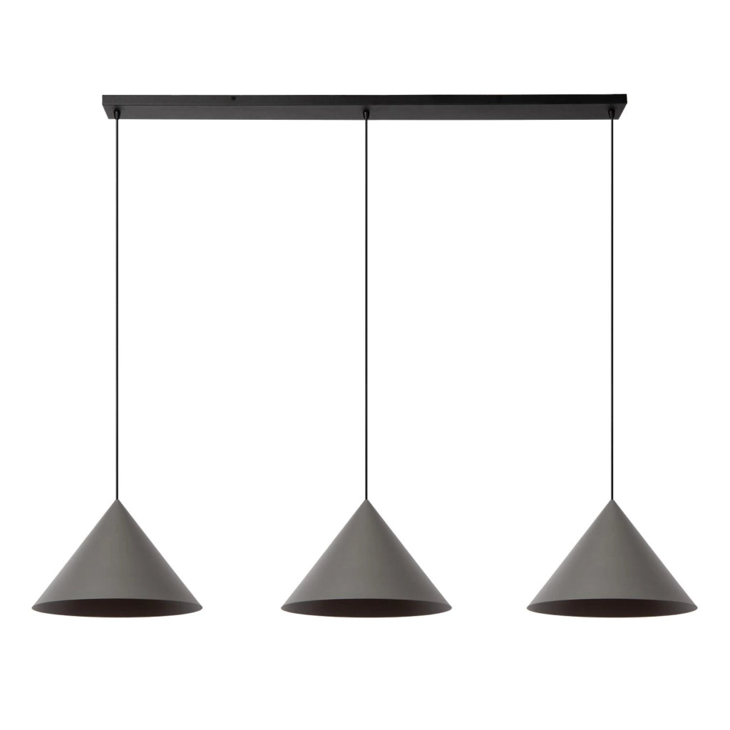 Lampada sospesa SPITZE 3xE27 grigio nero Lucide