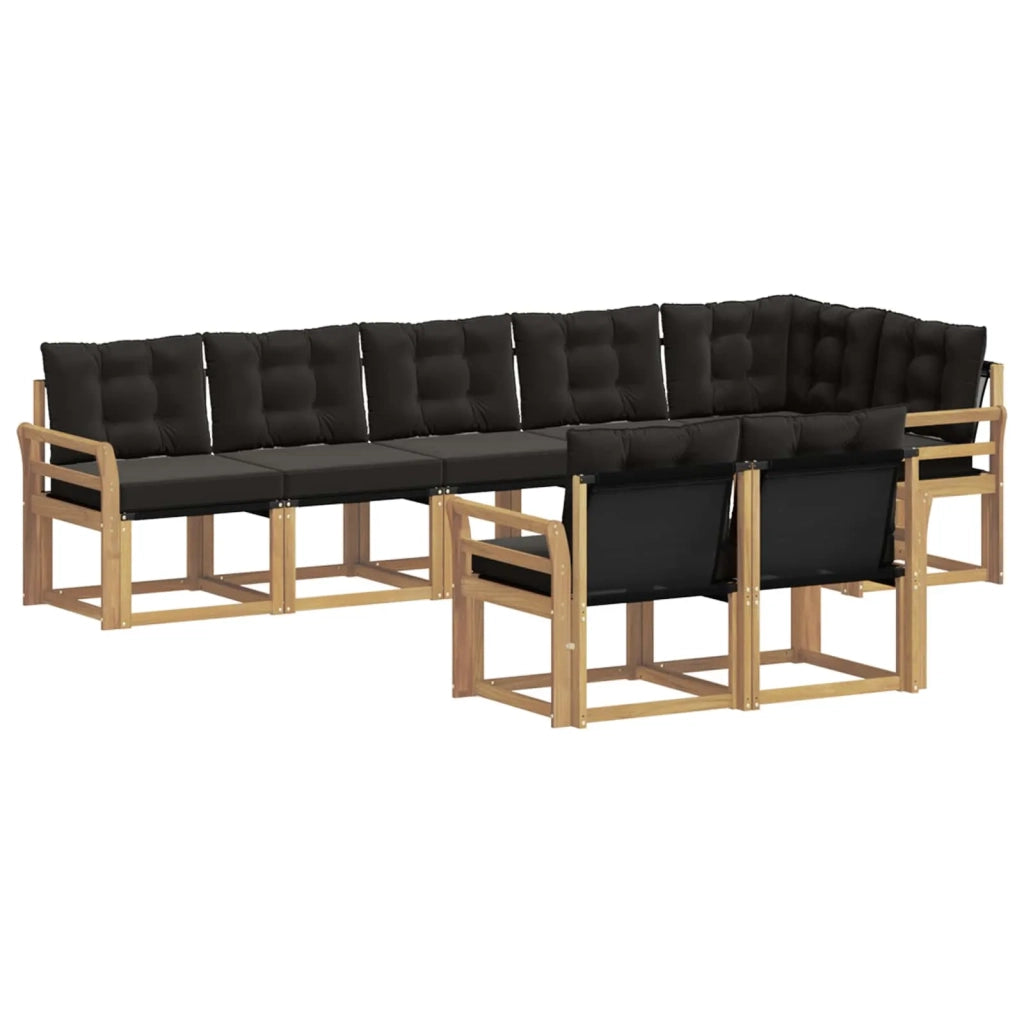 Set di divani da esterno 8 pz Bianco e Nero 3389598