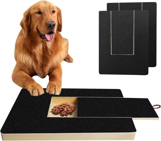 Piastra di Scrape per unghie di Cane con Box di Snack e Scrape per Unghie - 2 Fogli di Ricambio inclusi - Alternativa alla Carta Vetrata per Pad di Scrape - Trattore e Macchina per la Curatela delle Unghie del Pet.
