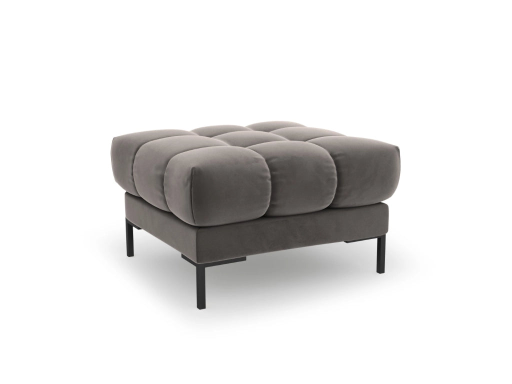 Cosmopolitan Design - Pouf "Bali" in velluto grigio chiaro 