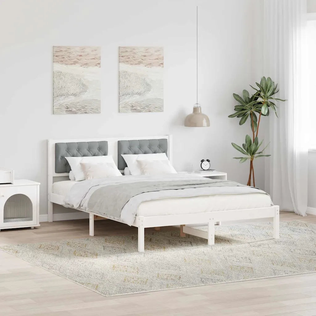 Struttura del letto Grigio chiaro 140 x 190 cm Pino massello 878198