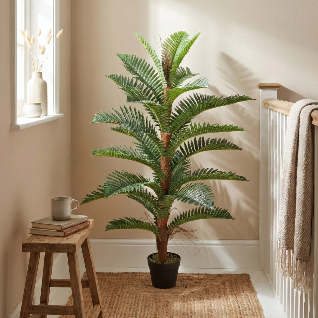 Palma Artificiale Decorativa ¨C Xylo ¨C 120 cm 24 Foglie Verde con Vaso