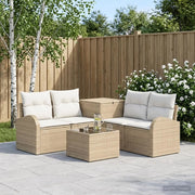 Set di divani 6 pz Beige e Bianco Crema 3447196