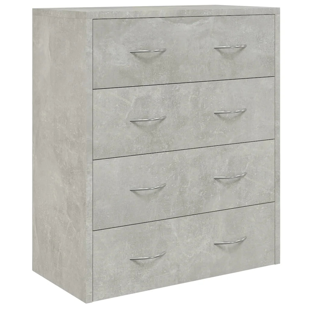 Credenza con 4 Cassetti 60x30,5x71 cm Grigio cemento