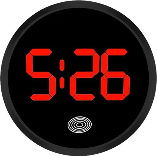 Cronografo digitale per abbinamento al cruscotto, LED visualizzazione dell'ora, touchscreen, adesivo per il cruscotto con illuminazione rossa e nera.