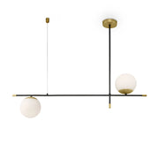 Maytoni Lampadario moderno Nostalgia 2 luci E14 oro metallo vetro opaco