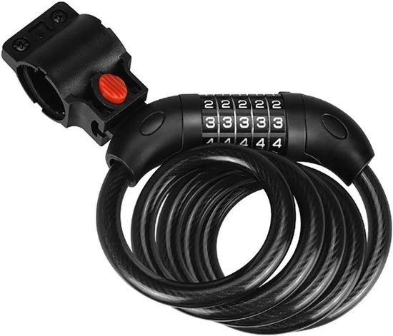 Cinghia di sicurezza per biciclette, slot per cavi per biciclette, motori, scooter elettrici, nero, 105CM