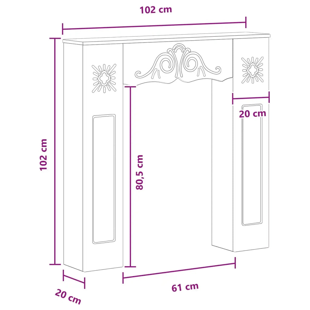 Cornice per camino Bianco 102 x 20 x 102 cm 8006633