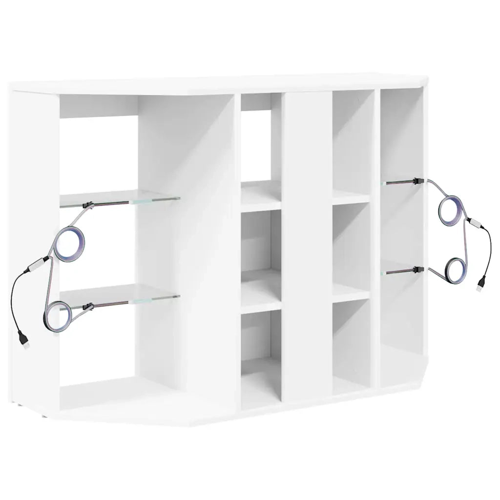 Mobile TV LED Angolare Bianco 100x40x68cm Legno multistrato