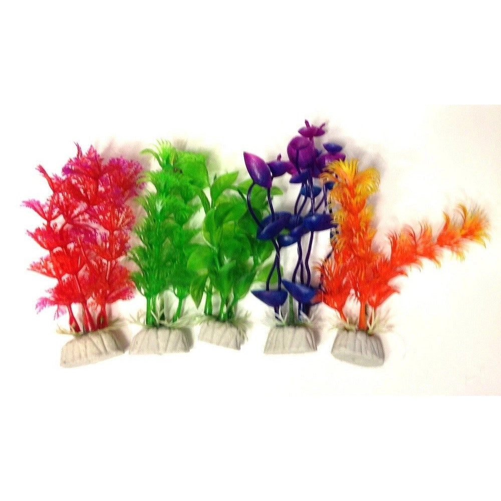 Trade Shop - Set 10x Pianta Piantina Artificiale Per Acquario Piante Finte Plastica Colorate -