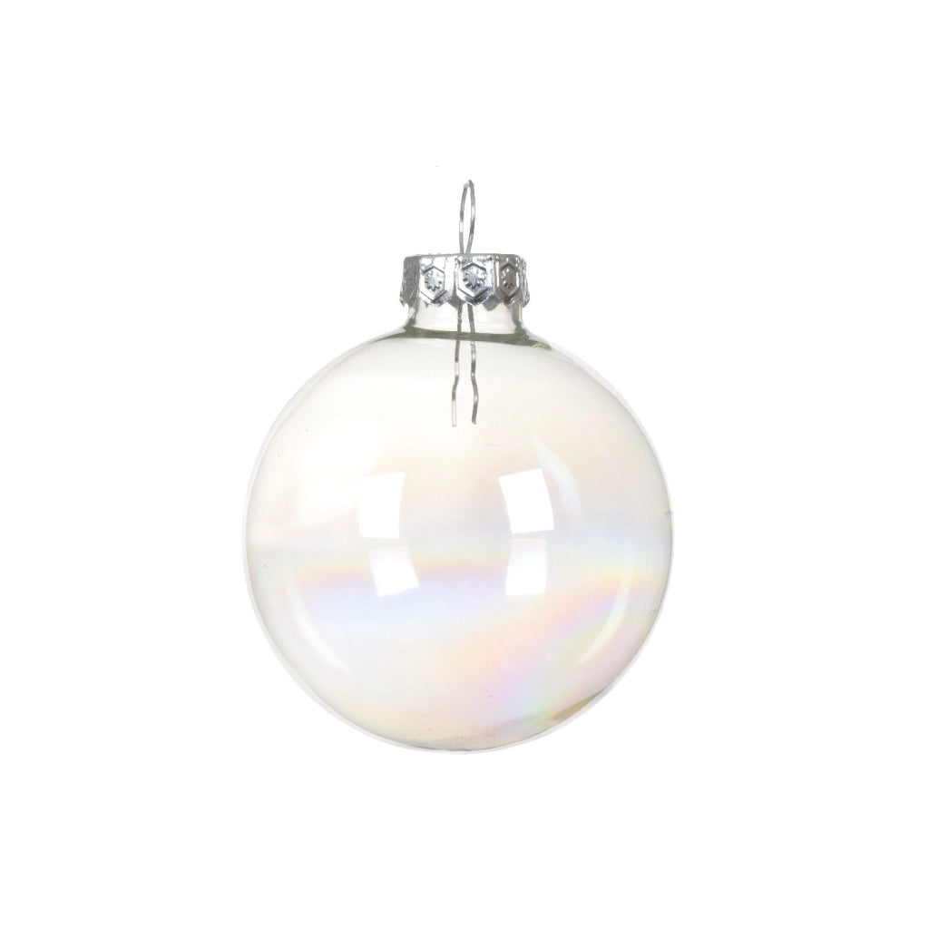 Box 10 Palline Vt trasp/iridesc d6cm