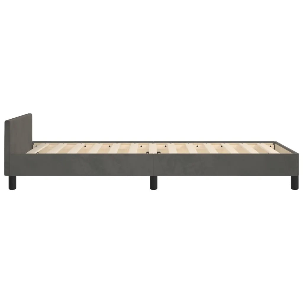 Giroletto senza Materasso Grigio Scuro 90x200 cm Velluto
