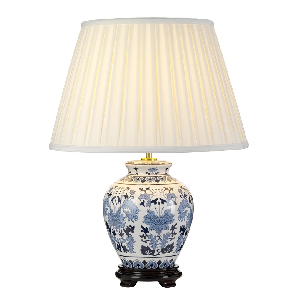 Lampada da tavolo ceramica blu/bianca Linyi E27 60W