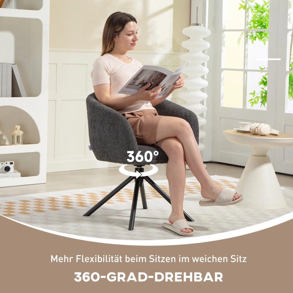 Poltrona girevole imbottita ¨C Xylo ¨C tessuto grigio scuro, fino a 120 kg