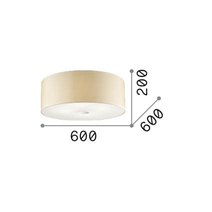 Plafoniera Industrial-Minimal Woody Metallo Legno Marrone 5 Luci E27