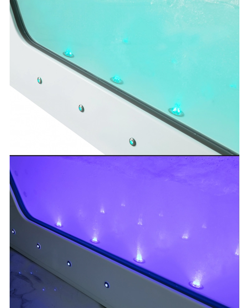 Vasca da bagno idromassaggio in vetro due posti full optional riscaldata 180x90cm Sicorage Traxy Sx