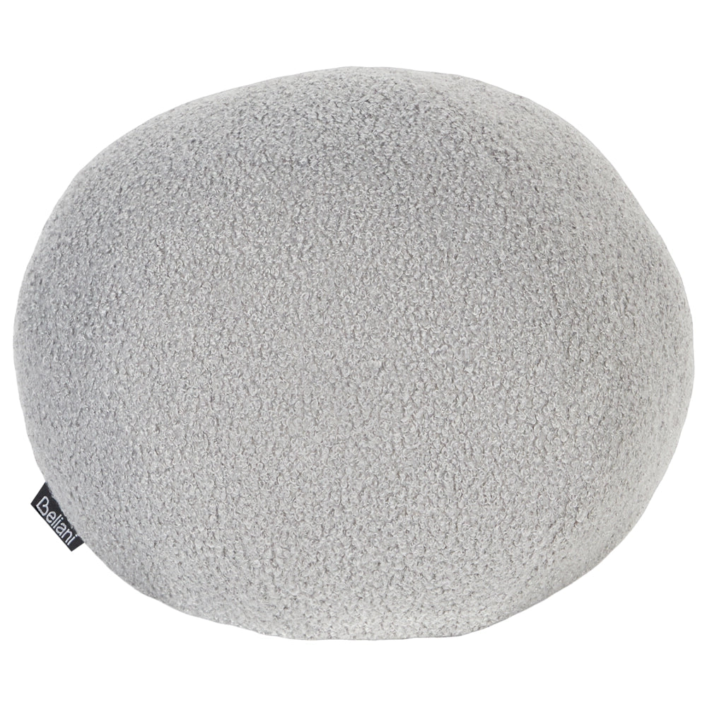 Cuscino decorativo tondo in tessuto bouclè grigio 30 x 30 cm accessorio soggiorno
