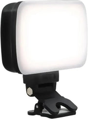 Clip per Selfie con Regolazione di Luce per Videoconferenze e Vlog - Ricaricabile - 3 Temperature di Colore - 10 Livelli di Brillantezza - Adatto per Smartphone, Laptop e Camera - Streaming in Tempo Reale