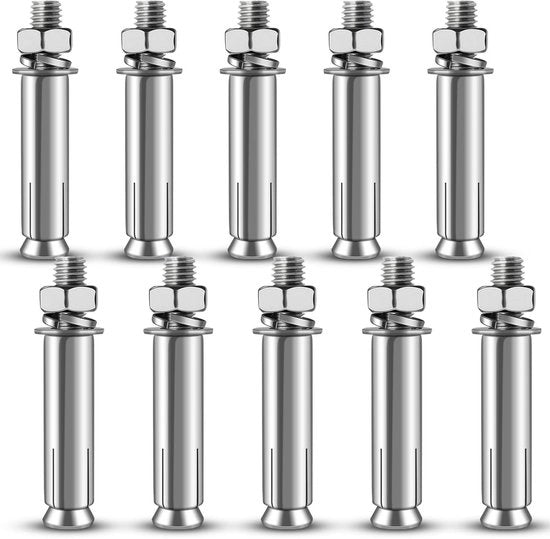 Anker a M8 x 60 mm - 10 Stuks - Anker zavorra per parete - Acciaio inossidabile - Adatto per piastrelle di gesso e mobili - Expansione a espansione