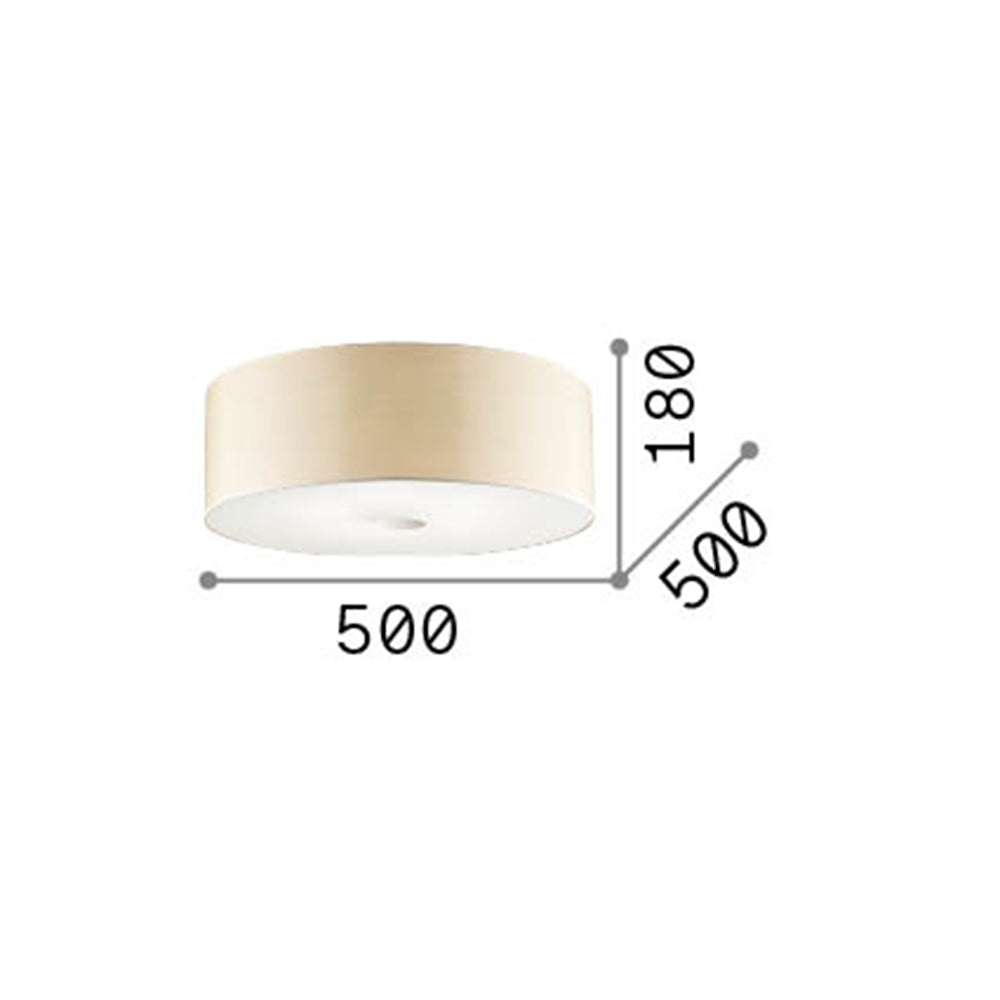 Plafoniera Industrial-Minimal Woody Metallo Legno Marrone 4 Luci E27