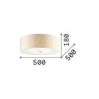 Plafoniera Industrial-Minimal Woody Metallo Legno Marrone 4 Luci E27