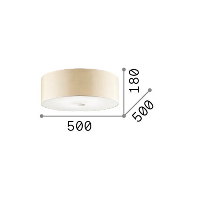 Plafoniera Industrial-Minimal Woody Metallo Legno Marrone 4 Luci E27