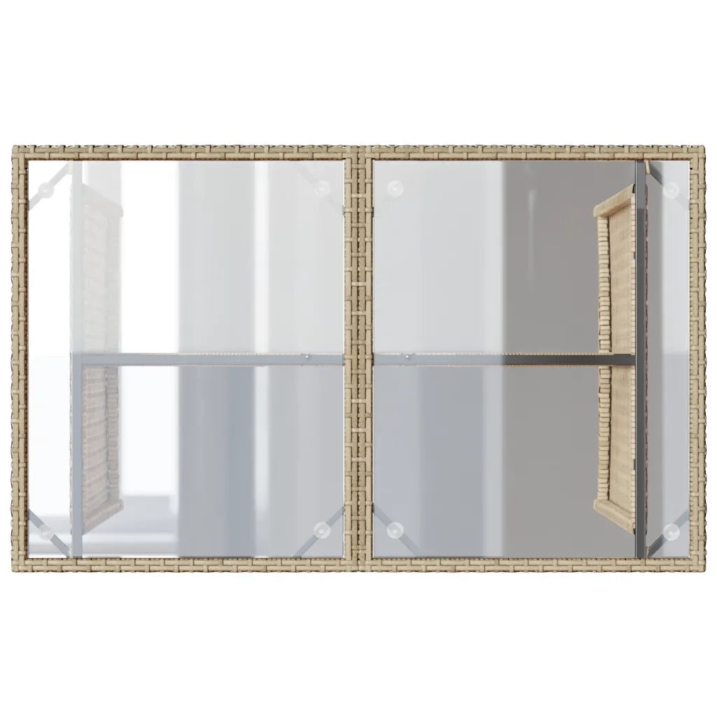 Set da Pranzo da Giardino 2 pz con Cuscini Beige in Polyrattan 366332