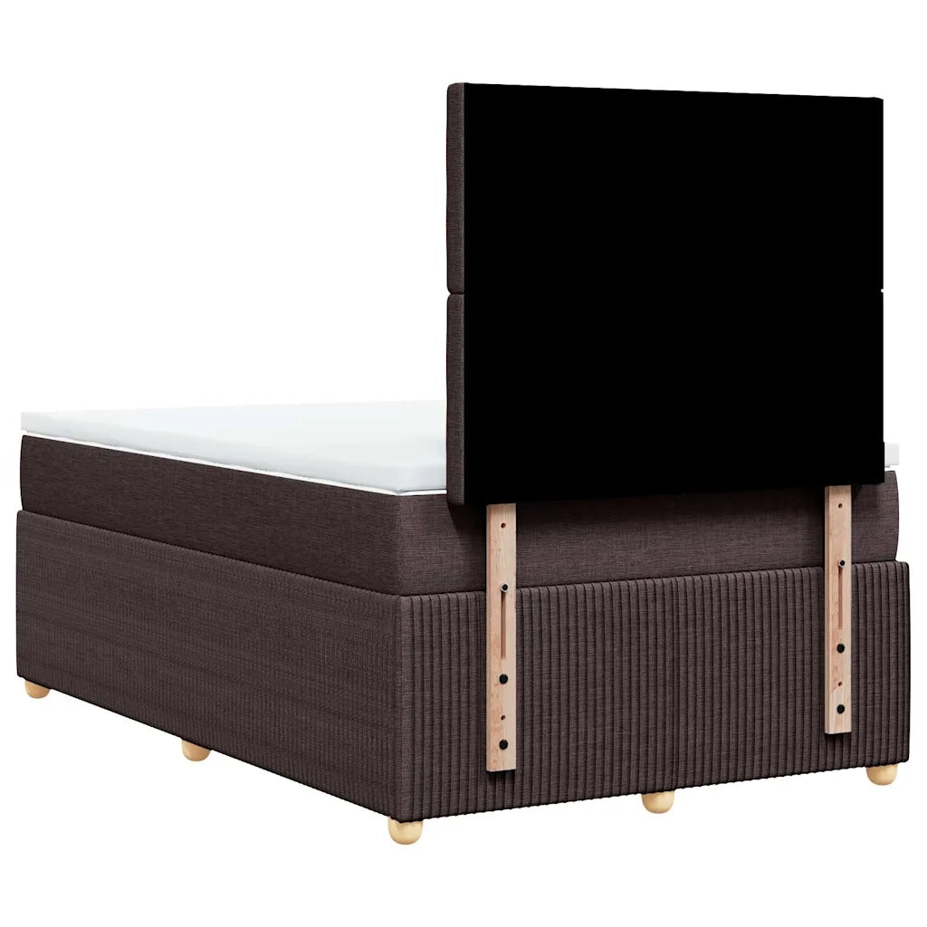 Giroletto a Molle con Materasso Marrone Scuro 120x190cm Tessuto 3292012