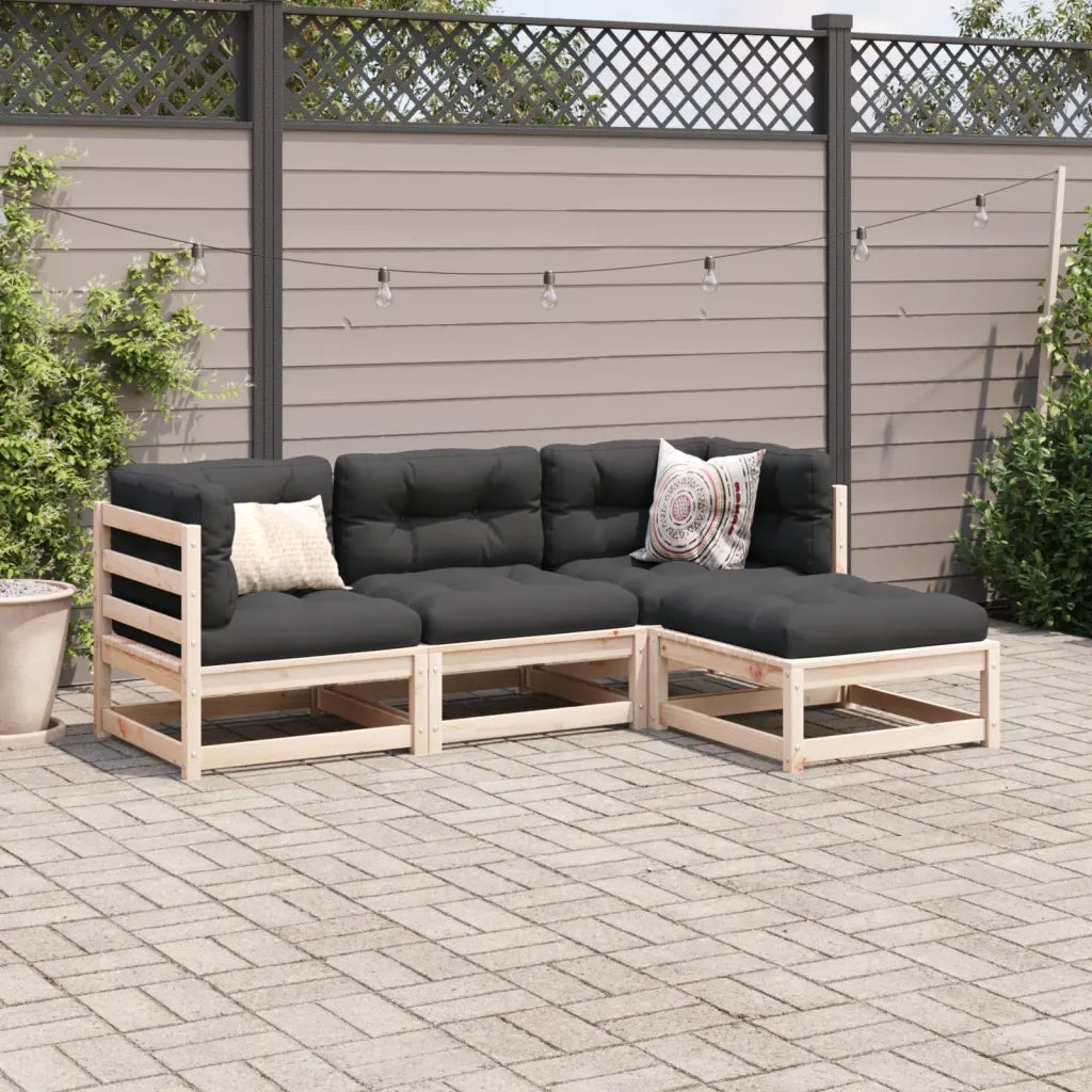 Set Divano da Giardino 4 pz con Cuscini Legno Massello di Pinocod mxl 92624