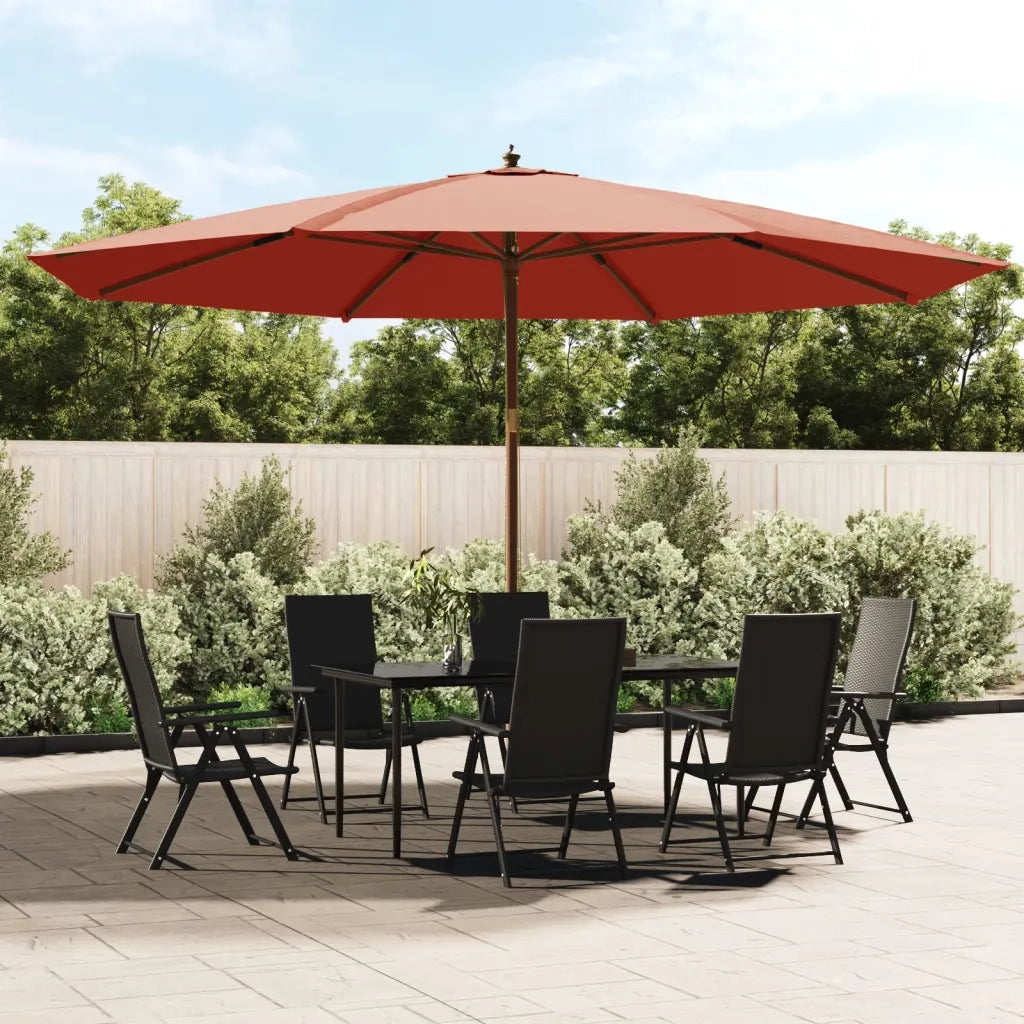 Ombrellone da Giardino-Ombrello da Balcone con Palo in Legno Terracotta 400x273 cm