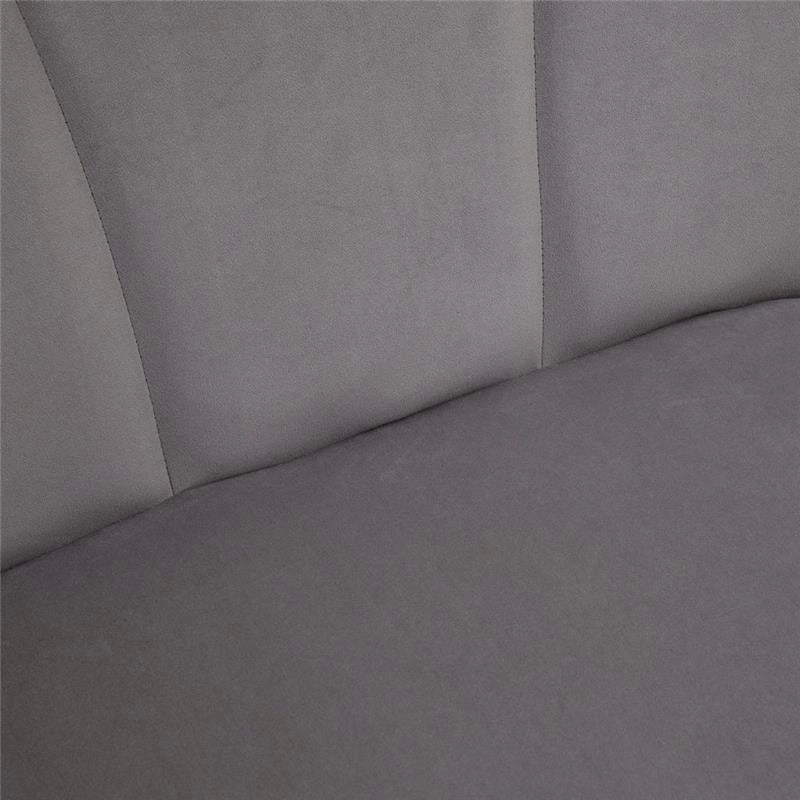 DIVANO 2 POSTI A CONCHIGLIA IN VELLUTO 132 X 66 X 80 CM GRIGIO