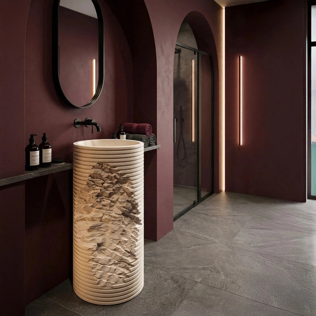 Lavabo Monolitico Rea Travena Round