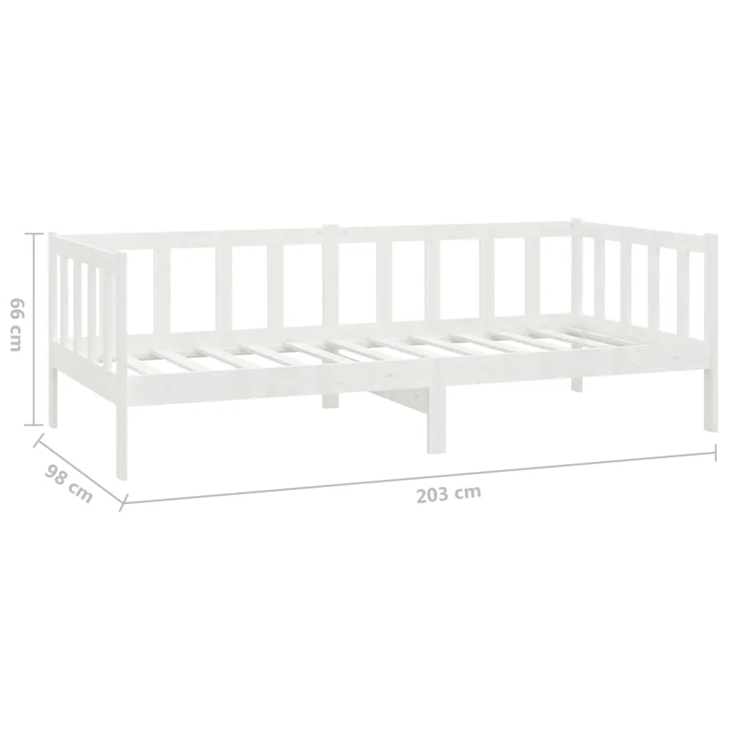 Divano Letto con Cassetti-Sofa Letto-Daybed 90x200 cm Bianco in Massello di Pino 942340