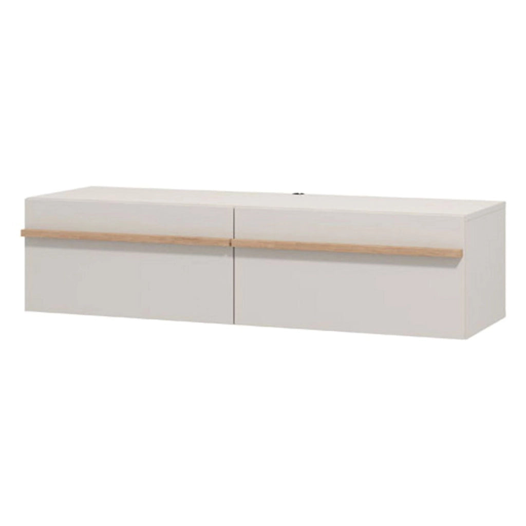 Sirolo, Mobile Porta tv un Ripiano, 128x41.5x32h cm Bianco Crema