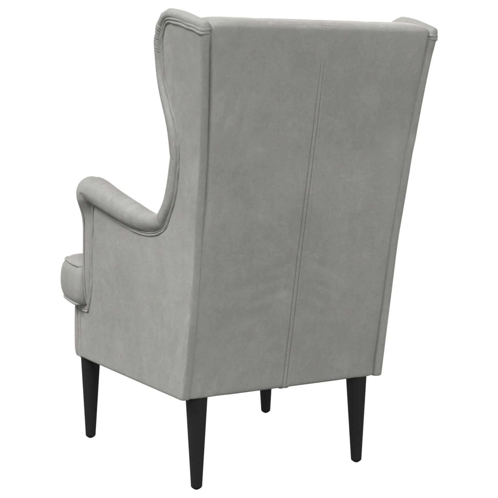 Poltrona-Divano Sedia-Poltroncina Grigio Chiaro Velluto 165436