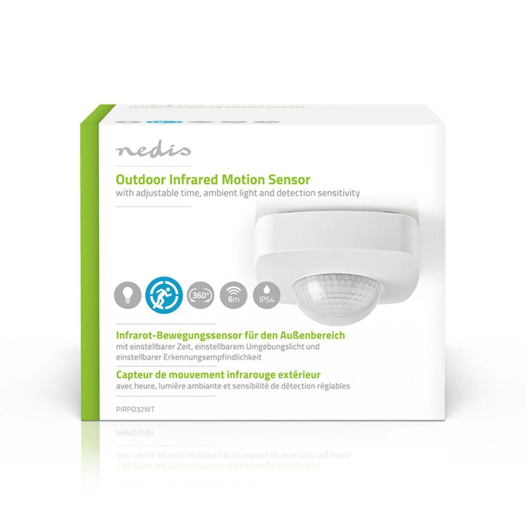 Rilevatore di movimento per interni ed esterni 1200W 360° da 3 a 2000Lux IP54 8m Bianco Nedis