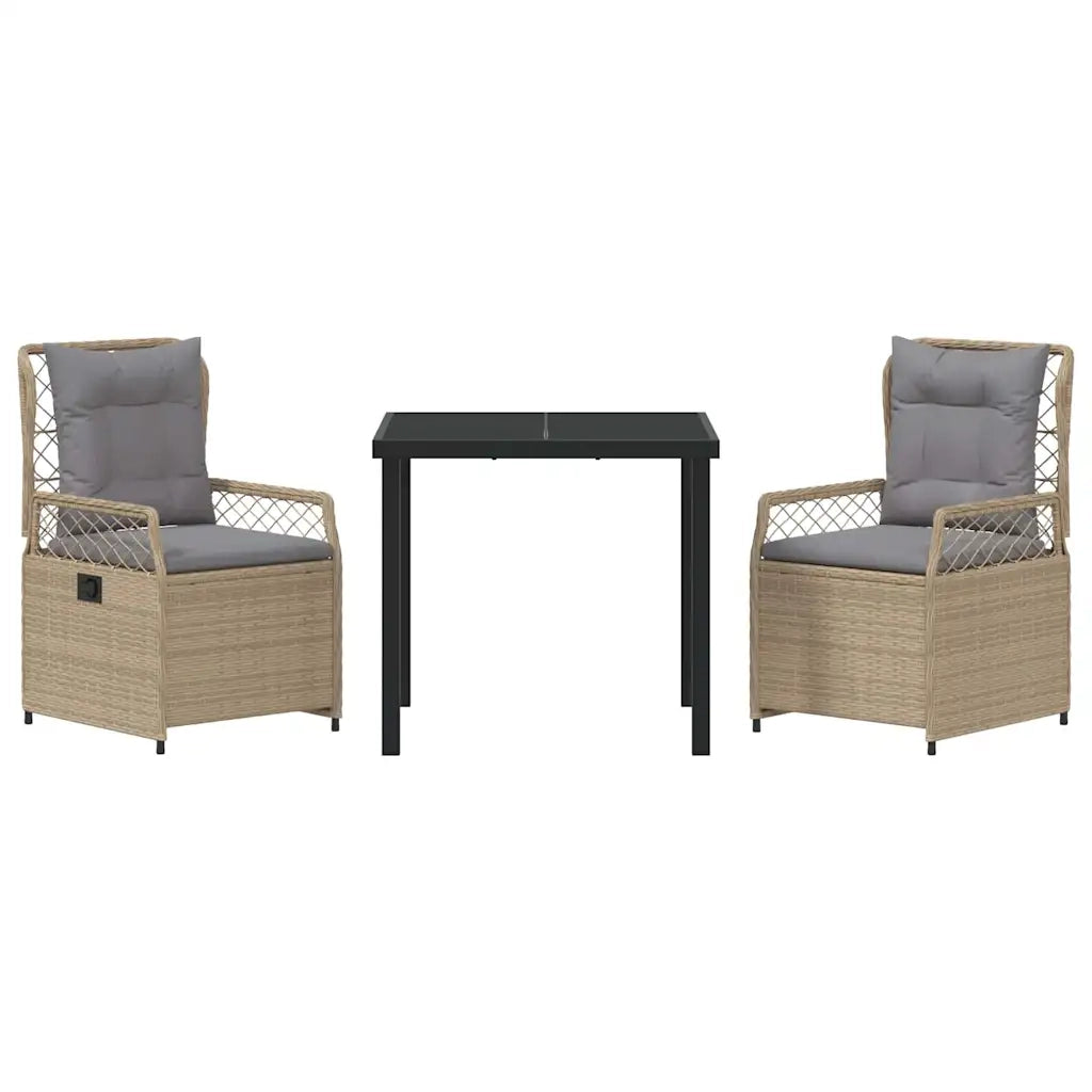Set da Pranzo per Giardino 3 pcs Beige e Grigio Chiaro 3381002
