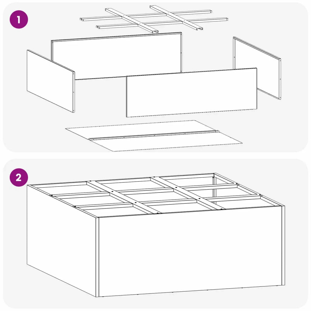 Vaso da giardino Antracite 100 x 100 x 20 cm 8005738