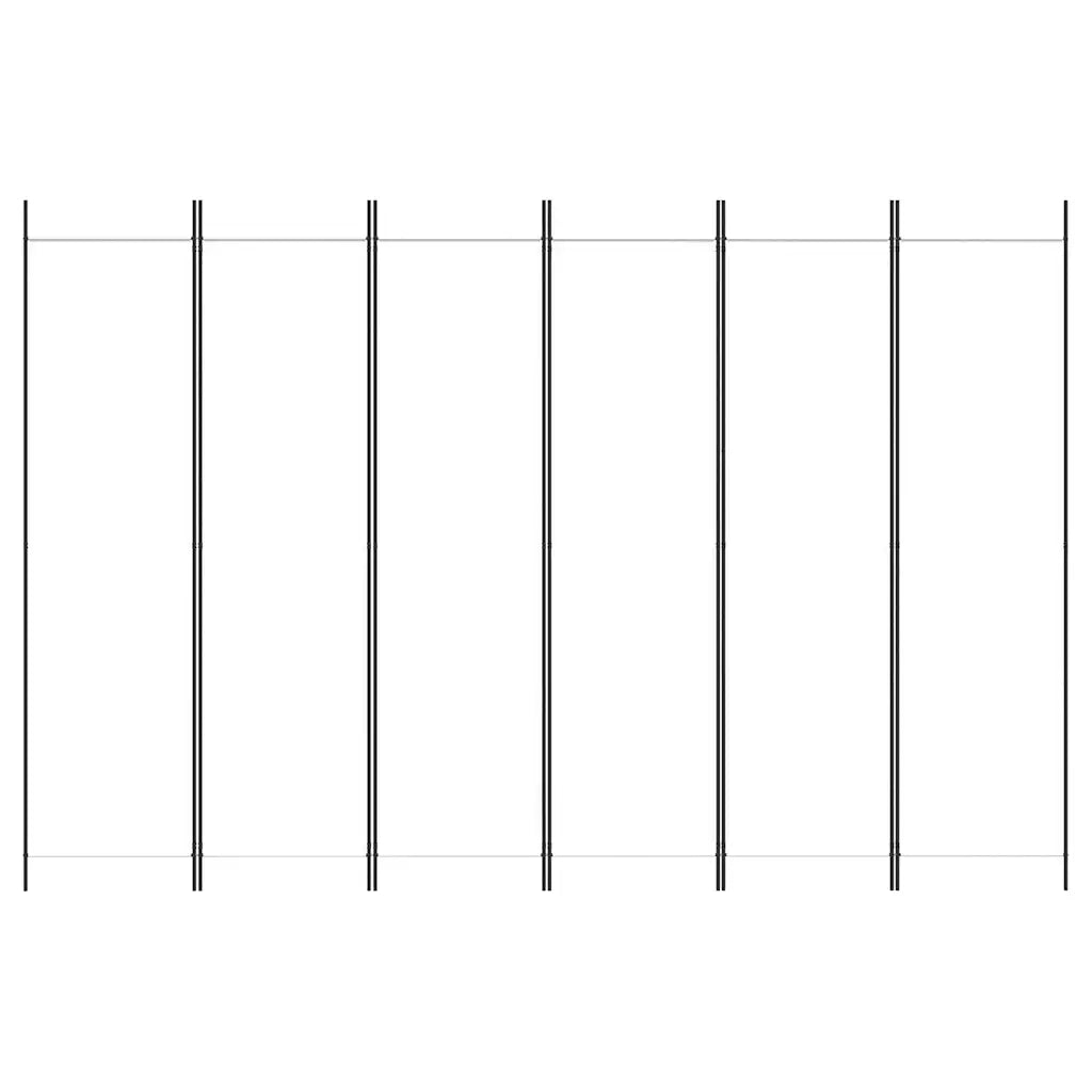 Divisorio a 6 Pannelli Bianco 300x200 cm Tessuto 350190